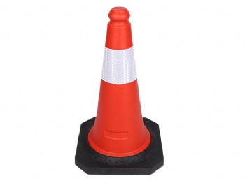 PE traffic cone with reflective striping