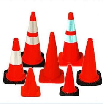  PE traffic cone with reflective striping	
