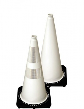  28'' colored PVC traffic cone with reflective collars	