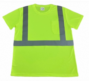  Hi-Viz Lime Green and Orange 100% Polyester Safety T-shirt	