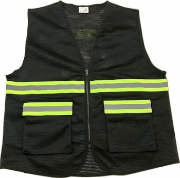 High Visibility Black Mesh Safety Vest