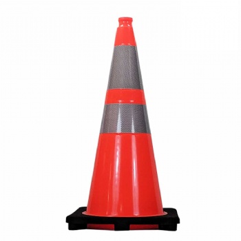 Traffic  cone with rubber base